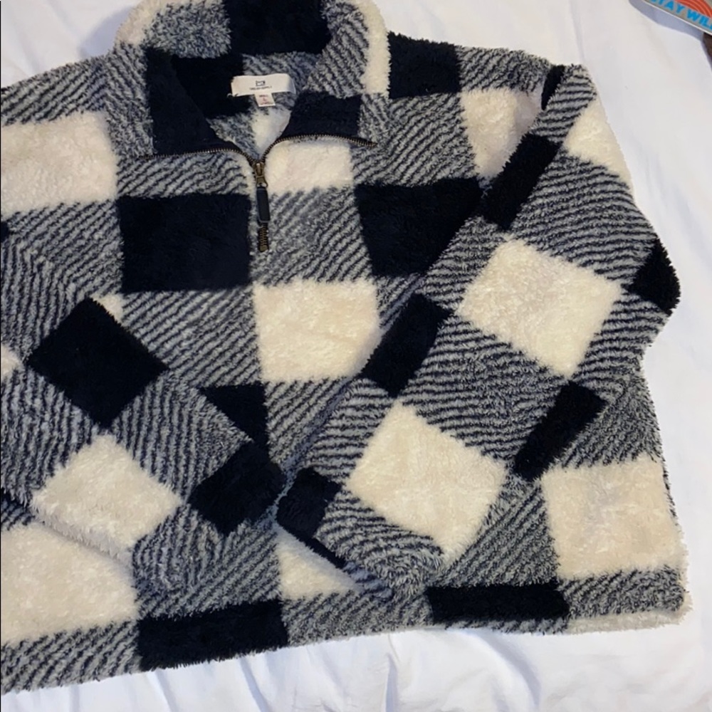PLAID FLEECE ZIP UP